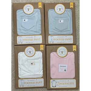 Burt's Bees Baby Lot BodySuits & Footed Pants 0-3 / 3-6 Months Organic Cotton